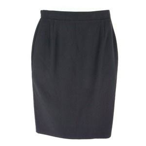 Collections Internationale Midi Pencil Skirt Womens Size 12 Black Stretch Waist‎